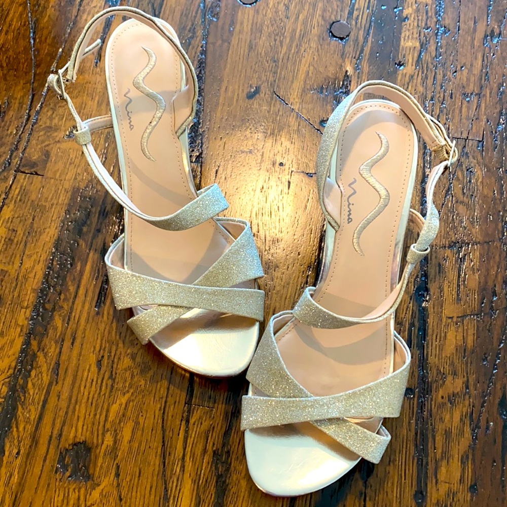 Gold dress shoes